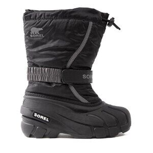 Sorel Youth Boy Men Size 7 Black Slip On Insulated Winter Snow Boots Outdoor